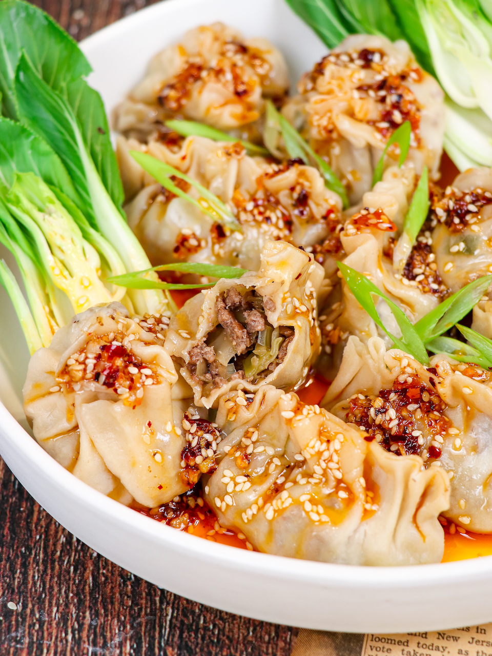 Chili Crisp Ginger Beef Dumplings